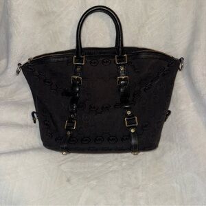 EUC Michael Kors Black Sig Tote With Leather Straps and Buckles *Super Cute!!